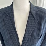 Lauren Ralph Lauren silk dark blue pinstriped suit jacket size 8 Photo 7