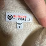 Sundry  for Evereve tan yellow striped sleeve 0/XS jersey sweatshirt Photo 3