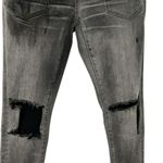 One Teaspoon  Gray Skinny Leg Distressed Ankle Cropped Pants(Size 26) Photo 3