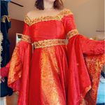 Velvet Renaissance theater costume in red/gold Red Size M Photo 0