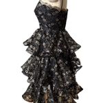 Vintage Lillie Rubin 70s Black & Gold Lace Party Dress Size X Photo 2