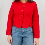 vintage 100% boiled wool michigan cherry red button down fitted sweater jacket Photo 11