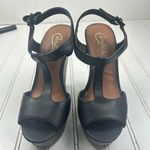 Candie's Candieโs Womenโs Black Platform Wedge Sandals โ Size 8 Photo 6