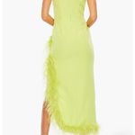 Mac Duggal Feather Trim Asymmetric Dress Photo 1
