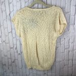 Vintage Short Sleeve Floral Accent Sweater Medium White Photo 2