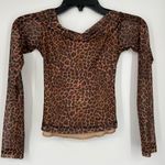 Motel Rocks cheatah print, off the shoulder long sleeve cropped top size XS Photo 1