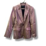 Amanda Uprichard Metallic Blazer Size Large Purple Aldridge Haze Partywear Photo 2