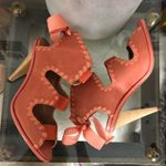 Rachel Roy Melon-Orange Leather Ankle Bow Heels Photo 4