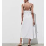 ZARA  White Poplin Midi Dress with Straps Extra Large Photo 5