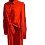 Venus  buttoned tie front high low maxi shirt Photo 2