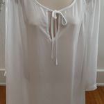 Karen Kane White Boho 3/4 Sleeves Teardrop Necklace Blouse Tunic, size 2XL Photo 0