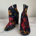 Steve Madden  Flocked Velvet Floral Peep Toe Heeled Booties Size 7 Photo 0