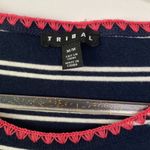 Tribal| Navy Blue and White Striped Dress sz M Size M Photo 2