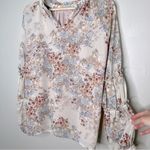 VICI  Pink Floral Long Sleeve Sheer Blouse Size Small Photo 2