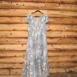 Mac Duggal 20294 Green Floral Embroidered Short Sleeve Gown Photo 13