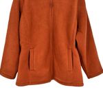Denim & Co. Rust Zip Front Fleece Jacket with Hood and Sherpa Lining size 3X Orange Photo 4