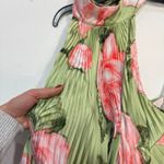L'IDÉE Olympia Gown pleated floral green maxi dress size 12 Photo 3