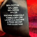 Anthropologie Amadi Amelia Red Linen Stripe Shorts Romper NWOT Pink Size M Photo 7