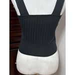BP  Crop Tank Top Sleeveless Straight Neck Ribbed Stretchy Black Women's XS NWOT Photo 4