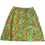 Lilly Pulitzer Lilly‎ Pulitzer Yellow Red Green Tulip Floral A-Line Skirt Women's Size Photo 3