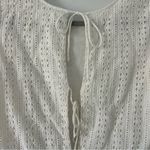 Sézane Sezane Cleo White Eyelet Short Sleeve Tie Back Cotton Blouse 36 US 4 Small Photo 6