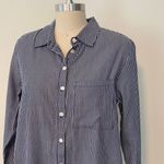 Saks 5th Avenue Sake Fifth Avenue Blue Striped Button Up Shirt Dress Photo 1