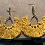 J.Crew Gold Thread Tassel Dangle Earrings Boho Photo 0