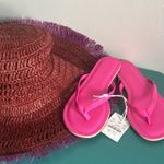 J.Crew New Bright Barbie Pink Colored Slip On Summertime Flip Flops Photo 0