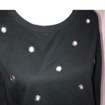 Ultra Flirt Black With Silver Grommets Sweatshirt Size Large Photo 3
