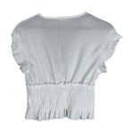 Altar'd State Altar’d State Crop Top Womens S White Waffle Knit Smocked Cap Sleeve Clean Girl Photo 2