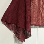 Liberty Love Burgundy / Maroon Lined Lace Blouse Flared Bell Sleeves Size Small Photo 3