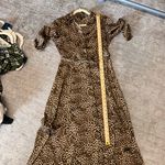 INC International Concepts Satin Leopard Maxi Shirt Dress 0 Petite Brown Photo 8