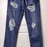 Nasty Gal NWT Blue Button Fly Distressed Boyfriend Jean Sz 26 Photo 0