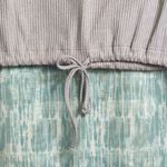 ALL FENIX Oatmeal Beige Ribbed Knit Crew Neck Drawstring Athleisure Crop Top S Tan Photo 1