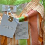 Posse Shorts 100% Cotton Striped Coral Orange Lime Green White NWT Small Photo 2