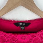 Isaac Mizrahi Fuchsia Lace Flared Sleeve Peplum Blouse Size XS Photo 2