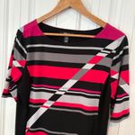 Style & Co Style &‎ Co Pink And Black Stripe Tunic/Dress Size Large Petite Photo 2