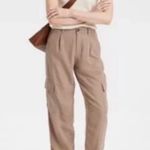 A New Day Linen Blend Straight Leg Cargo Pants in Tan - Size 2 Photo 0