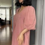 For Cynthia puff sleeved v neck high low soft pink knee length dress small Photo 8