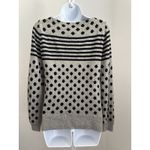 Women's Gray and Black Polka Dot and Striped J. Crew Sweater, Sz: M (b24) Size M Photo 2