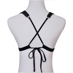 Xhilaration  Beaded Black String Bikini Swim‎ Top LARGE Swimwear Vacation Beach Photo 1