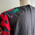 Vintage 80s Anne Crimmins Umi Collections Black Silk Dress Print Sleeves Size 6 Photo 4