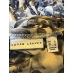 Susan Graver  Floral Print Mock Ruched Sleeve Top m black boho whimsi Victorian Photo 4