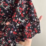 Lucy Paris NEW  Red/Black Floral Wrap w/ Side Tie & Ruffle Sleeve/Skirt Photo 3