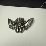 Winged Cherub Angel Brooch Pin Pewter Color Silver Tone Photo 9