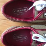 Coach  women’s leatherware signature lace up sneakers size 5.5 brown, tan & pink Photo 3