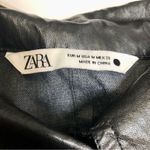 ZARA Vegan Faux Leather Black Button Down Long Sleeve Shirt or Mini Dress size M Photo 13