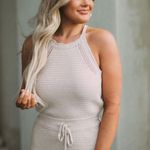 These Three Boutique Coastal Knit Romper- Light Taupe Photo 0