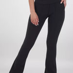 OFFLINE By Aerie Black Ribbed Pocket Foldover Flare Leggings Photo 0