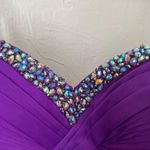 La Femme NWT strapless sweetheart electric purple gown prom dress size 2 Photo 1